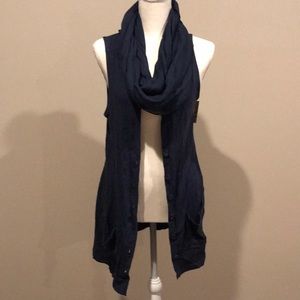 Ella Moss Vest with Scarf